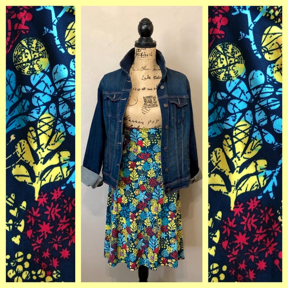 LuLaRoe Azure Floral A Line Skirt Size XS